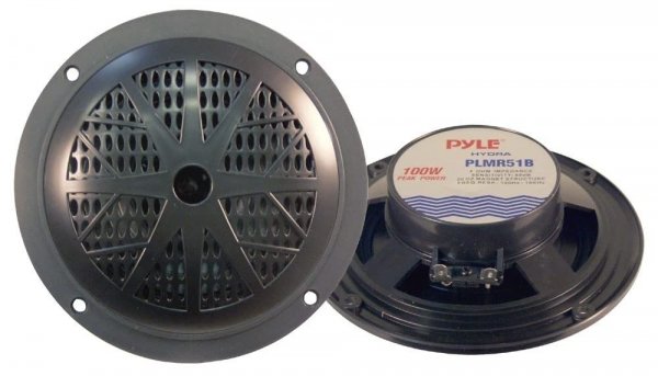 Pyle PLMR51B 5.25"100 Watt 2 Way Marine Boat Speaker pair Black