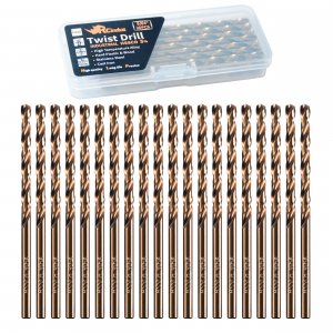 RCINDUS (20PCS) 9/64" Cobalt Drill Bit, HSS M35 Metal Drill Bits for Steel, Stainless Steel, Cast Iron, Hard Plastic and Wood