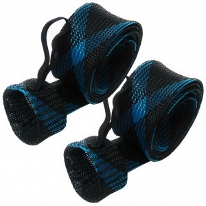 Reaction Tackle Rod Socks, Fishing Rod Sleeves and Covers for Spinning and Casting Rods, Breathable Mesh Rod Protectors with Elastic Band - XL Spin / Point End / 2.5" x 67" Black/Blue (2-Pack)