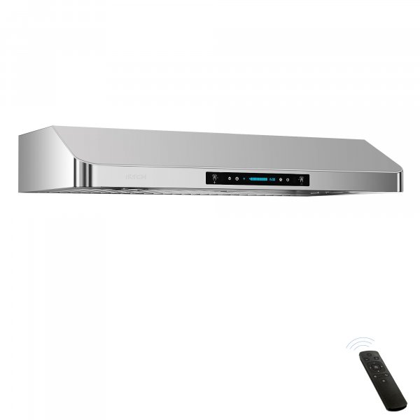 IKTCH 30 Inch Under Cabinet Range Hood with 900-CFM, 4 Speed Gesture Sensing&Touch Control Panel, Stainless Steel Kitchen Vent with 2 Pcs Baffle Filters(IKC01-30)