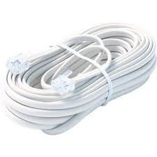 Bistras 15' Feet Telephone Extension Cord Cable Line Wire, Premium Retail Blister Pack White RJ-11 (1pk)