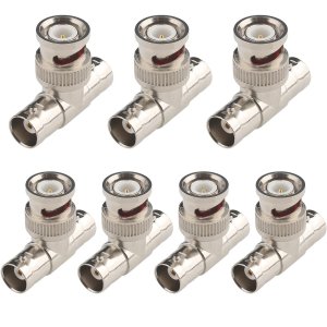 Fanbalunke BNC Splitter Adapter 7 Pcs Bnc Male to 2 Female Coax Connector BNC 3 Way Triple Tee T Type Plug Adapter for Coaxial Cable CCTV Survelliance Camera