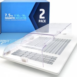 Larger (New Version) 7.5" Magnetic Vent Air & Heat Deflector (2 Pack) for Ceiling, Floor & Wall - Will Never Fall Off - Adjustable from 9.2” - 16” - Super Strong Neodymium Magnets Upgraded Design