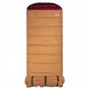Teton 0F Degree Deer Hunter Sleeping Bag. Warm and Comfortable Camping Sleeping Bags, Teton Tough Canvas Shell for Camping, Hunting, and Cold Weather, Brown
