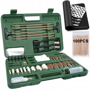 iunio Gun Cleaning Kit, Universal Gun Cleaning, All Caliber, with Mat and Carrying Case, for All Guns, Rifle, Shotgun, Handgun, Pistol, Hunting, Shooting Cleaning kit - 63Pcs