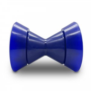 COLOFULWAY 4" Boat Trailer Roller Assembly Poly Bow Roller with Spoke fits 1/2" Shaft, Polyurethane(Blue)