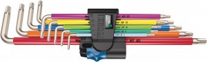 WERA 05022689001 3967/9 TX SXL Multicolour HF Stainless 1 L-Key Set with Holding Function, Stainless, 9 Pieces