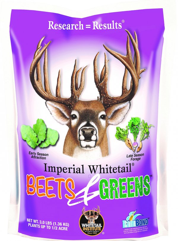 Whitetail Institute Beets & Greens Deer Food Plot Seed for Fall Planting - Blend of Sugar Beets, Kale, Turnip and Radish to Attract and Hold Deer Throughout Fall and Winter, 3 lbs (.5 Acres)