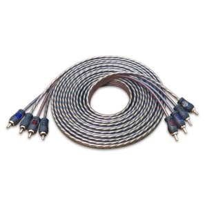 RECOIL RCI412 100% Oxygen Free Copper 12ft 4-Channel RCA Audio Cable, Twisted Pair with Noise Reduction