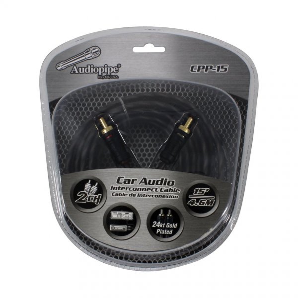 Audiopipe CPP15 15' foot Gold Plated Interconnect Cable