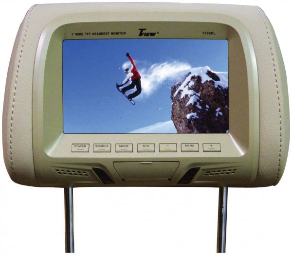 TView T726PLTAN 7 Headrest Monitors (Pair) with IR Transmitter (Tan)