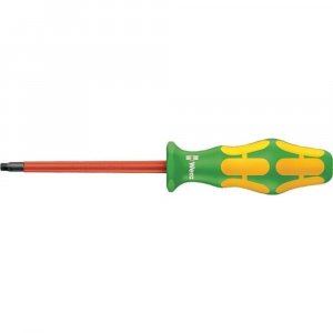 Wera 05004780001 Kraftform Plus VDE 168i Square Socket Insulated Screwdriver, #1 Head, 3-1/8" Blade Length