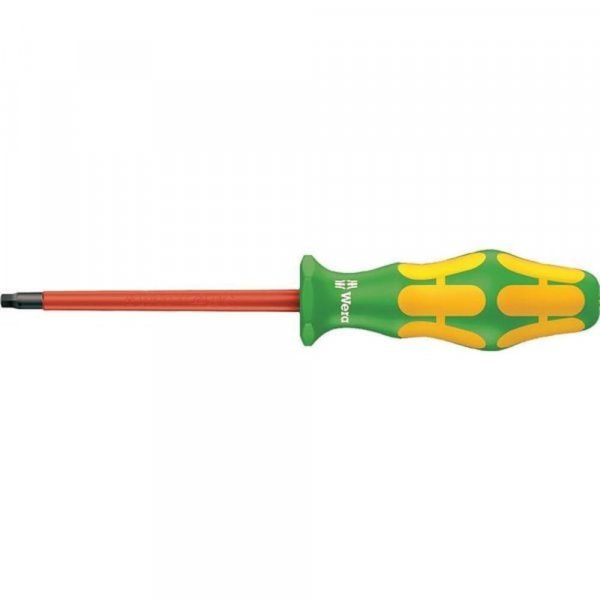 Wera 05004780001 Kraftform Plus VDE 168i Square Socket Insulated Screwdriver, #1 Head, 3-1/8" Blade Length