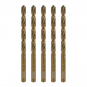Sabre Tools 1/4 Inch Cobalt Drill Bits 5pcs Heavy-Duty Metal Drill Bit Set for Steel, Cast Iron (1/4" x 4")