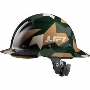 LIFT SAFETY Dax Carbon Fiber Full Brim Hard Hat | Reinforced Shell | All-Day Comfort | Expanded Coverage | Jungle Camo Gloss