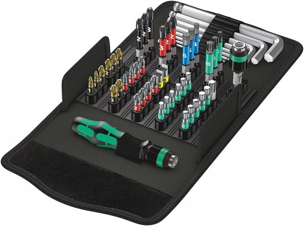 Wera 05057460001 Kraftform Kompact 100 Heavy Duty Bit Set w/Driver (52pc Set)