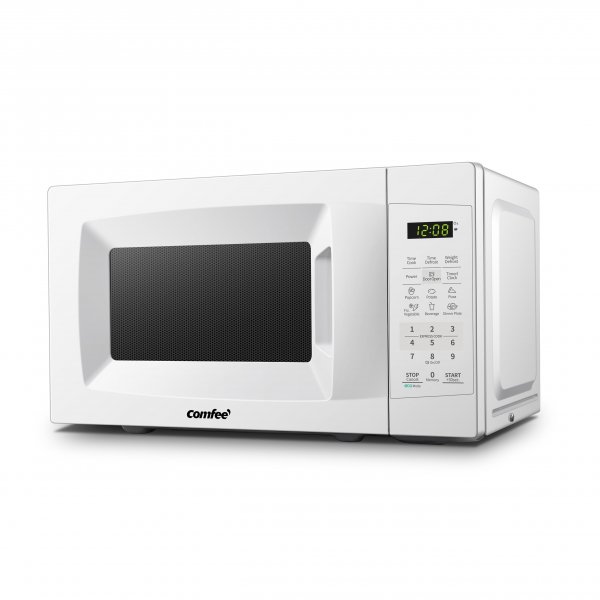 COMFEE' Countertop Microwave Oven, 0.7 Cu.Ft, 700W,Pearl White, ECO Mode