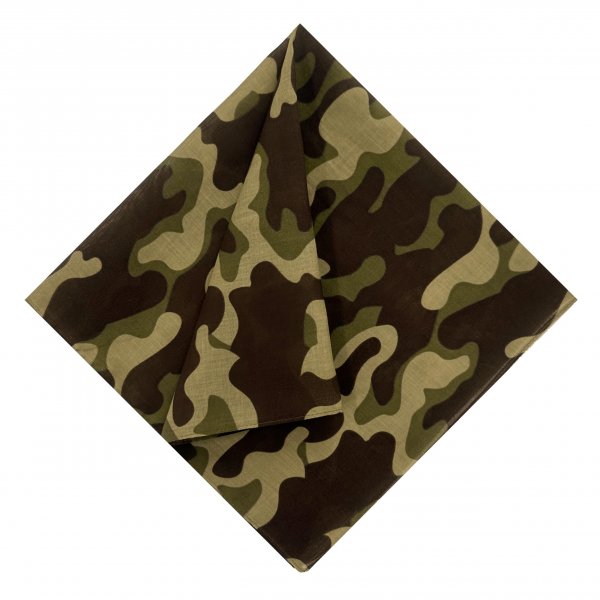 HankieWorld Single Pack Bandanas 60s Premium Cotton Soft Thin Handfeel Large Handkerchief for Men and Women(Camouflage)