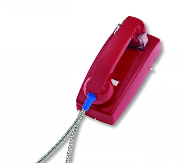 Cortelco 2554-ARCNDL-RD 255447arcndl Wall Phone W/armored Cord