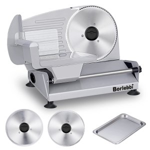 Meat Slicer, 200W Electric Food Slicer with 2 Removable 7.5" Blades