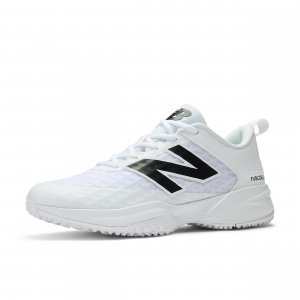 New Balance Men's FuelCell 4040 V8 Turf-Trainer Baseball Shoe, White/Black, 11 M