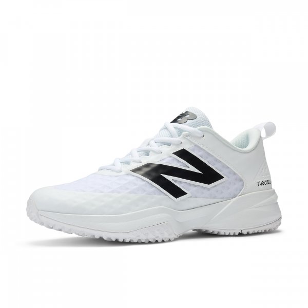 New Balance Men's FuelCell 4040 V8 Turf-Trainer Baseball Shoe, White/Black, 11 M