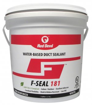 Red Devil 0841DW F-Seal 181 Fiber Reinforced Water Based Duct Sealant, 1 Gallon, White