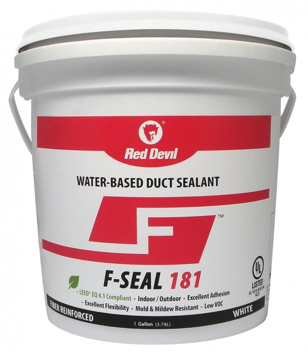 Red Devil 0841DW F-Seal 181 Fiber Reinforced Water Based Duct Sealant, 1 Gallon, White