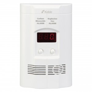 Kidde Carbon Monoxide + Explosive Gas, Natural Gas & Propane Alarm, Plug-in with 9V Battery Backup, Digital Display, 85 dB Alarm, LED Status Indicators, 3rd Edition