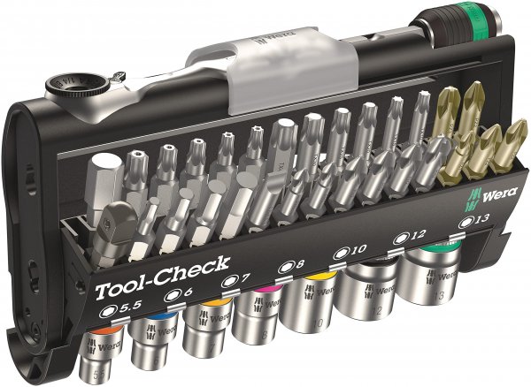Wera 05073220001 TOOL CHECK 1  Metric 1/4" Socket/Bit Driver Set (38-Piece Set)