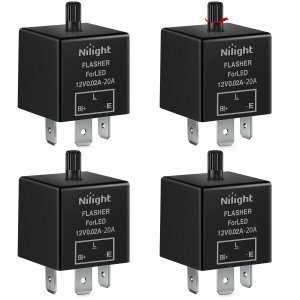 Nilight 4PCS 12V 3Pin CF13 Adjustable Flasher Relay for Car Turn Signal