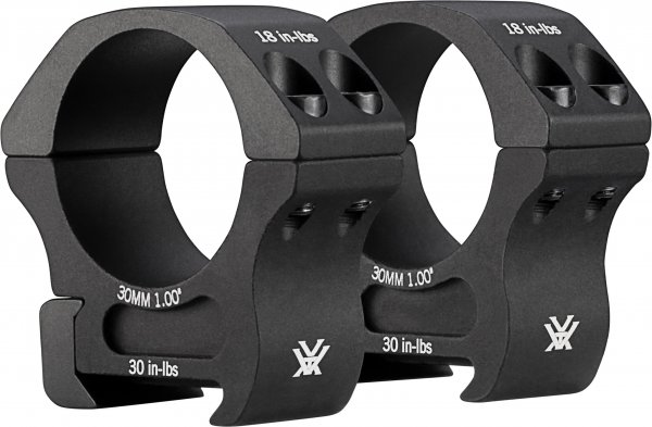 Vortex Optics Pro Series Riflescope Rings - 30mm - Medium Height [1.0 Inches | 25.4 mm], Black
