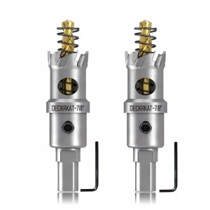 2-Pack 7/8" TCT Hole Saws for Hard Metal, Heavy Duty 22mm Tungsten Carbide Tipped Hole Cutters Set with Spring-Loaded Pilot Drill Bits for Stainless Steel, Metal, Iron, and Plastic