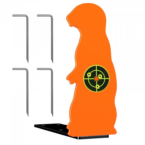 Highwild Resetting Target, Rated for .22 Rimfire - Large Size and 2.5 Inch Shooting Targets | Pop-Up Steel Prairie Dog (B- .22 Auto Resetting Prairie Dog)