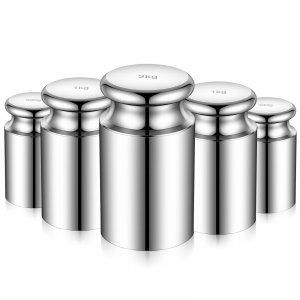 Sabary 5kg 5000g 5 Pcs M1 Precision Calibration Weight Set with 1pcs 2kg 2000g 2pcs 1kg 1000g and 2pcs 0.5 kg Steel Chrome Plating Calibration Weights for Digital Scale and Laboratory Equipment