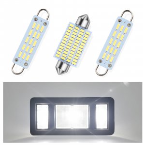 RAVSOFT interior LED Map Dome light bulbs kit assembly For Chevy K1500 K2500 GMC C1500 C2500 1988-2000, Silverado Sierra 1988-1998 Pickup 6000K White, 2 Map + 1 Dome LED light