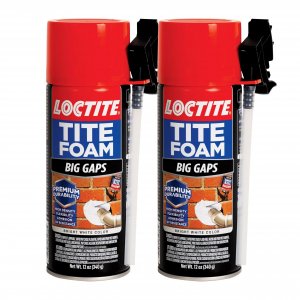 Loctite Tite Foam Big Gaps, Bright White, 12 oz Can Pack of 2 - High Density Insulating Foam Sealant for Gaps Up to 3 Inches, Durable, Flexible, UV Resistant