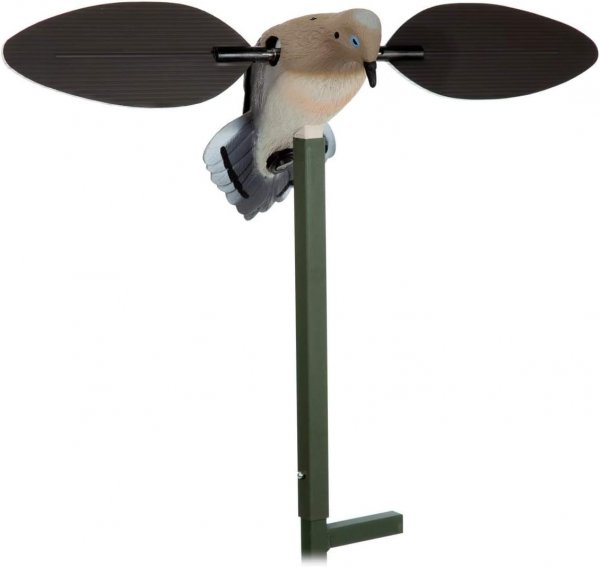 MOJO Outdoors Voodoo Dove Spinning Wing Decoy – Motorized Dove Decoy with Lifelike Body, Magnetic Wings, Steel Support Pole & 16-Hour Battery Life