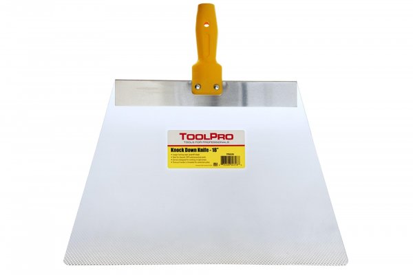 ToolPro 18 in. Drywall Knockdown Knife - Flexible Blade Texture Tool for Smoothing Knockdown Ceilings and Walls, Fits Extension Poles, Easy to Clean