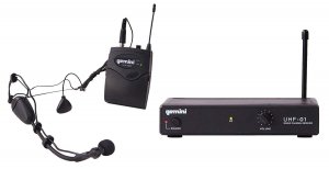 Gemini UHF-01HL-F1 Single-Channel UHF Wireless Mic Sys. w/Headset&Lavaliere Mics