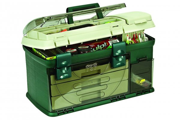 Plano 737002 3 Drawer Tackle Box  Green Metallic/Beige