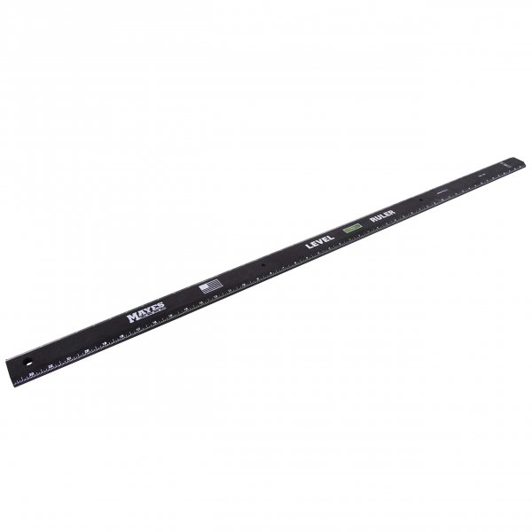 Mayes 60744 48 Inch Magnetic Poly Level Rule w/ Vials Black