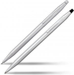 Cross 350105 Classic Century Lustrous Chrome Pen And Pencil Set