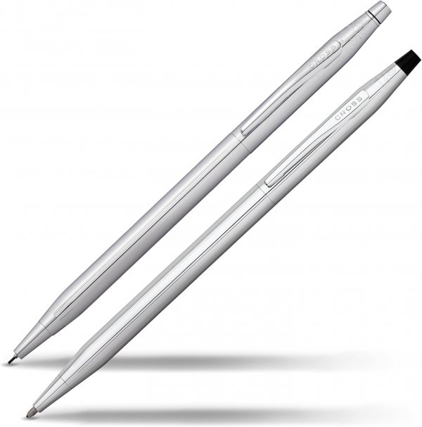 Cross 350105 Classic Century Lustrous Chrome Pen And Pencil Set