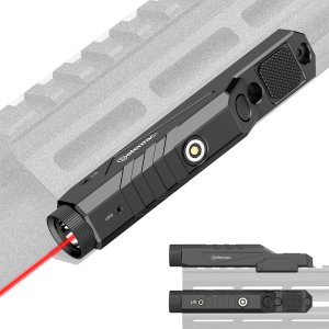 DEFENTAC 1600 Lumens Red Laser Light Combo Compatible with Mlok/Picatinny for Rifle, Weapon Light with with Momentary Strobe, Rechargeable