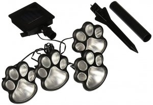 Jobar IdeaWorks JB7356 Solar Paw Print Lights Set of 4 Black