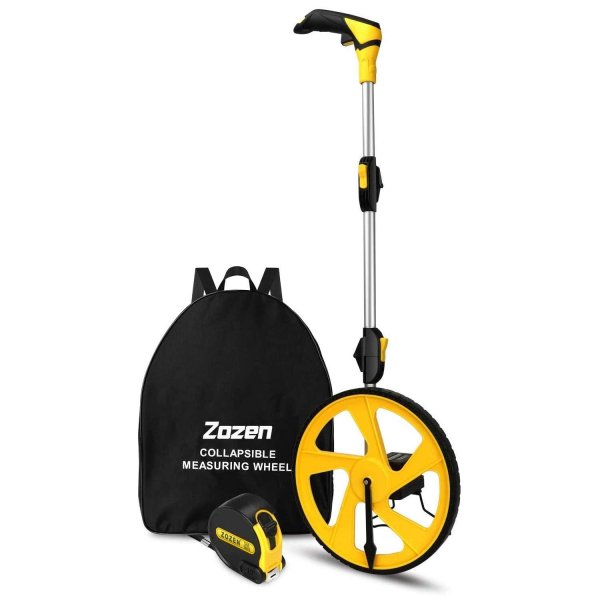 Zozen Measuring Wheel in Feet and Inches, Double Collapsible, Mechanical
