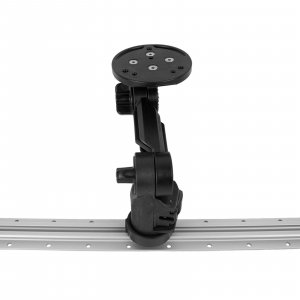 YakAttack Round Base Fish Finder Mount | Kayak Track Mount | Fits Garmin Striker 4 & Raymarine Dragonfly 7 Pro | Secure Kayak Rail Mount | Works with GearTrac & MightyMount | Hardware Included