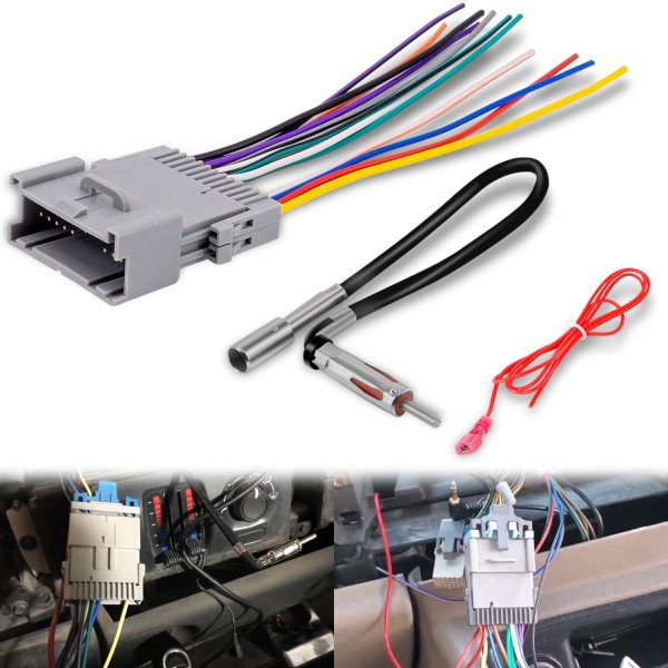 Bedalio Stereo Wiring Harness with Factory Antenna Plug to Aftermarket Radio Connector Kit for 2003-2006 Chevy Silverado/Suburban GMC Sierra Yukon/Buick Century Rainier