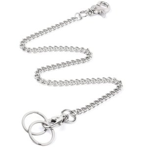 Wisdompro Wallet Chain, 16 inch Heavy Duty Pocket Keychain - Silver